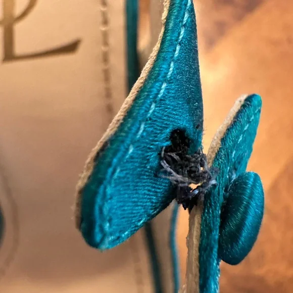 Yves Saint Laurent Blue Satin Slingback Heels